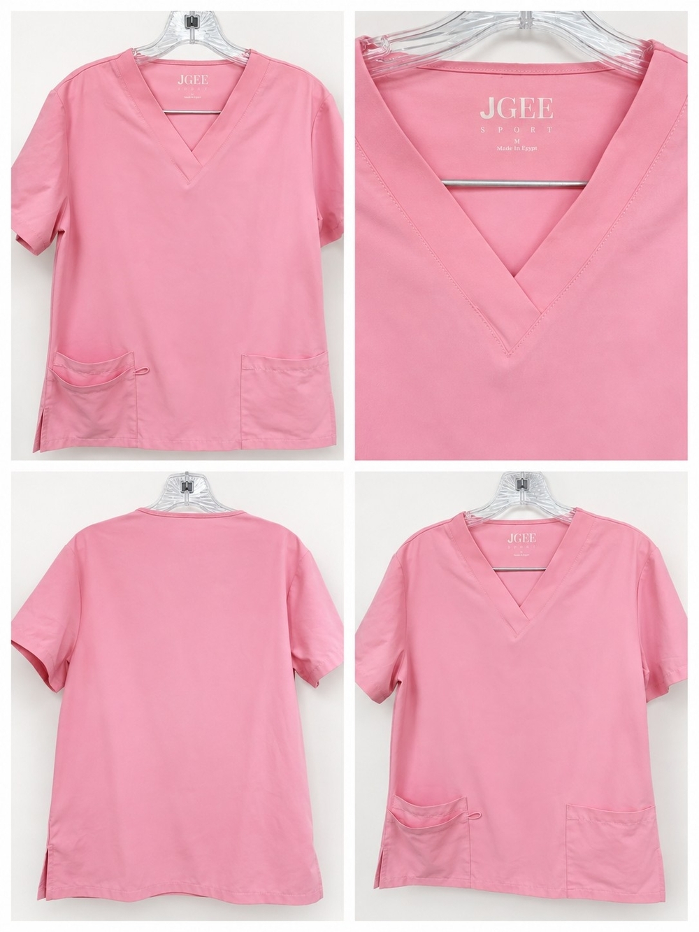 Pink V-Neck  Scrub Top Size M